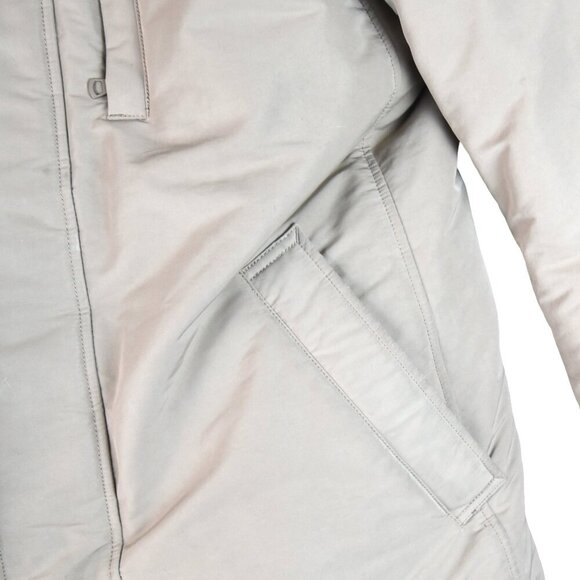 Uniqlo Ultra Warm Hybrid Down Coat Brown/Khaki/Beige Winter Jacket Large - Picture 10 of 12